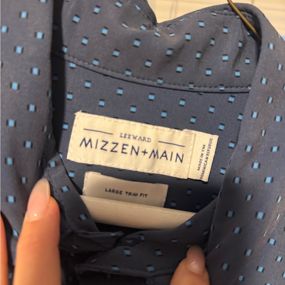 Mizzen+Main Blue Patterned Shirt